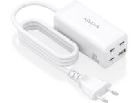 AISENS Cargador Sobremesa GaN 100W, 3x USB-C PD3.0 QC4.0 QC5.0, 1x USB-A QC3.0, Blanco
