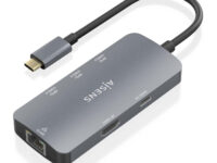 AISENS USB-C Dock 6 En 1, USB-C a 1xHDMI, 1xRJ45, 3xUSB-A, 1xUSB-C PD, Gris, 15cm