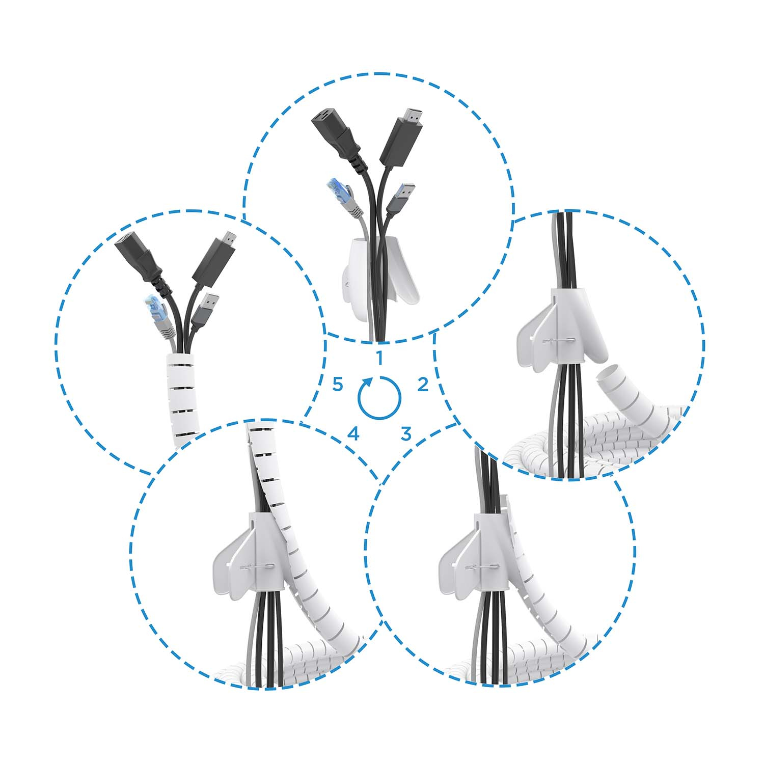 AISENS A151-0917 organizador de cables Universal Pasacables Blanco 1 pieza(s) - Imagen 2