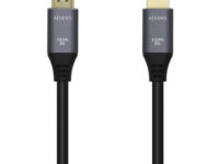 AISENS Cable HDMI V2.1 Ultra Alta Velocidad / HEC 8k@60Hz 48Gbps, A/M-A/M, Gris/Negro, 0.5m