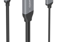 AISENS Cable Conversor Aluminio HDMI V2.0 A USB-C 4K@60HZ, HDMI/M+USB-A/M-USB-C/M, Negro, 1.8m
