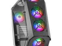 Mars Gaming MC51, Caja PC Gaming ATX, Doble Cristal Templado, 5x Ventilador RGB 12cm, Negro