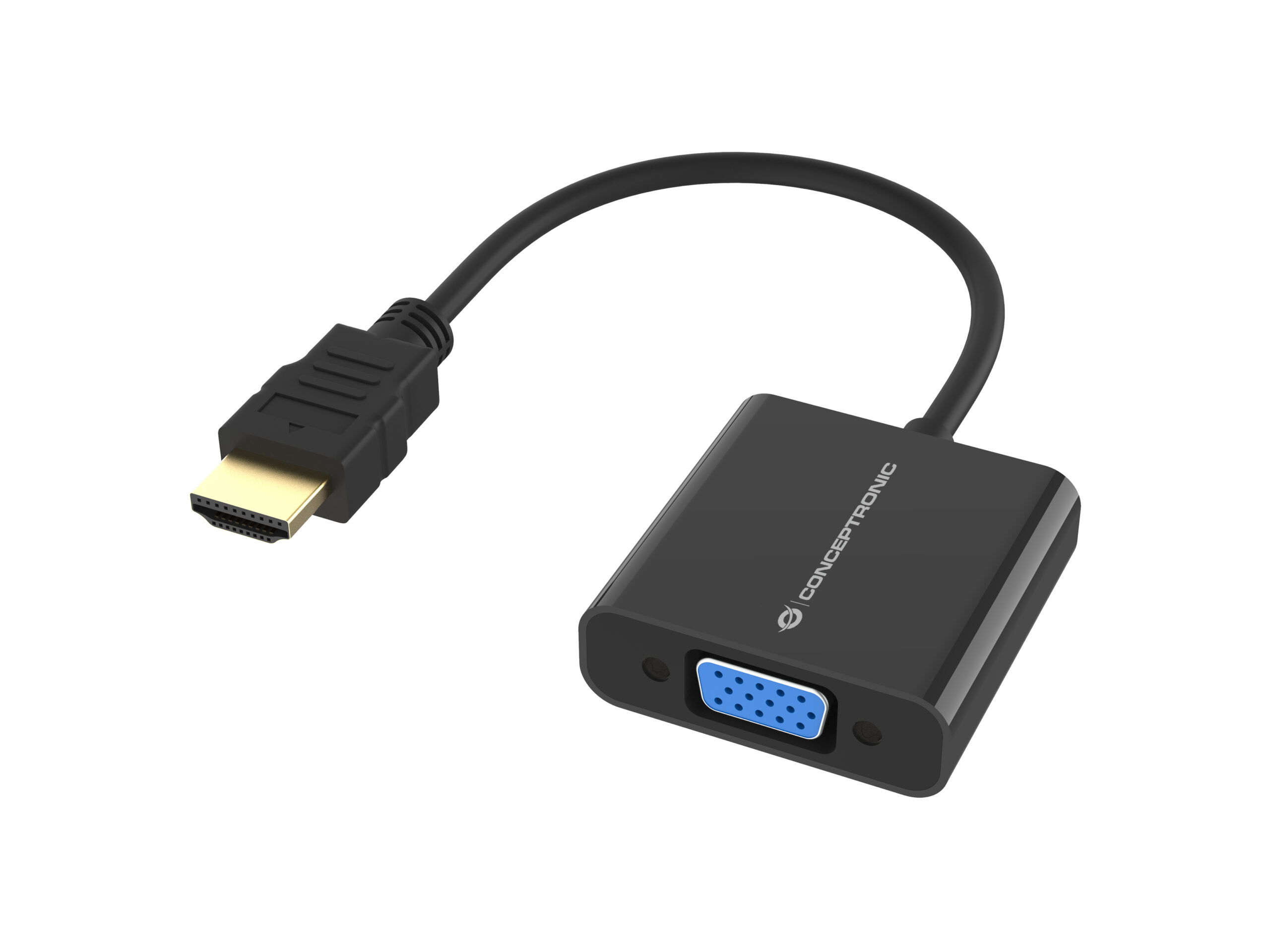 Conceptronic ABBY20B adaptador de cable de vídeo 0,25 m HDMI tipo A (Estándar) VGA (D-Sub) Negro