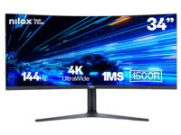 Nilox MONITOR 34' NXM344KD11 ULTRAWIDE 4K CURVO 144HZ 2HDMI 2DP 1MS MMDIA pantalla para PC 86,4 cm (34') 3440 x 1440 Pixeles UltraWide Quad HD LED Negro
