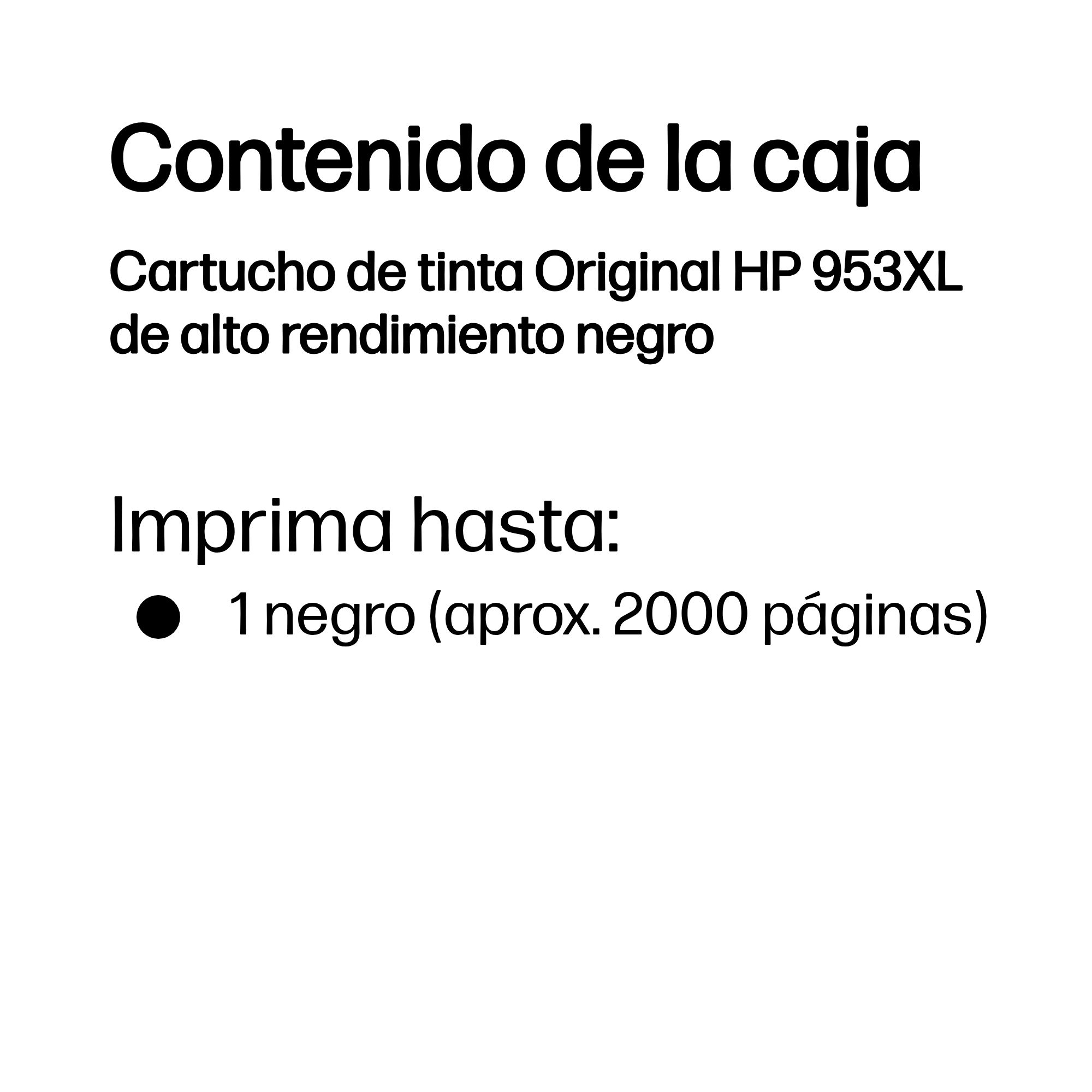 HP Cartucho de tinta Original 953XL de alto rendimiento negro - Imagen 2