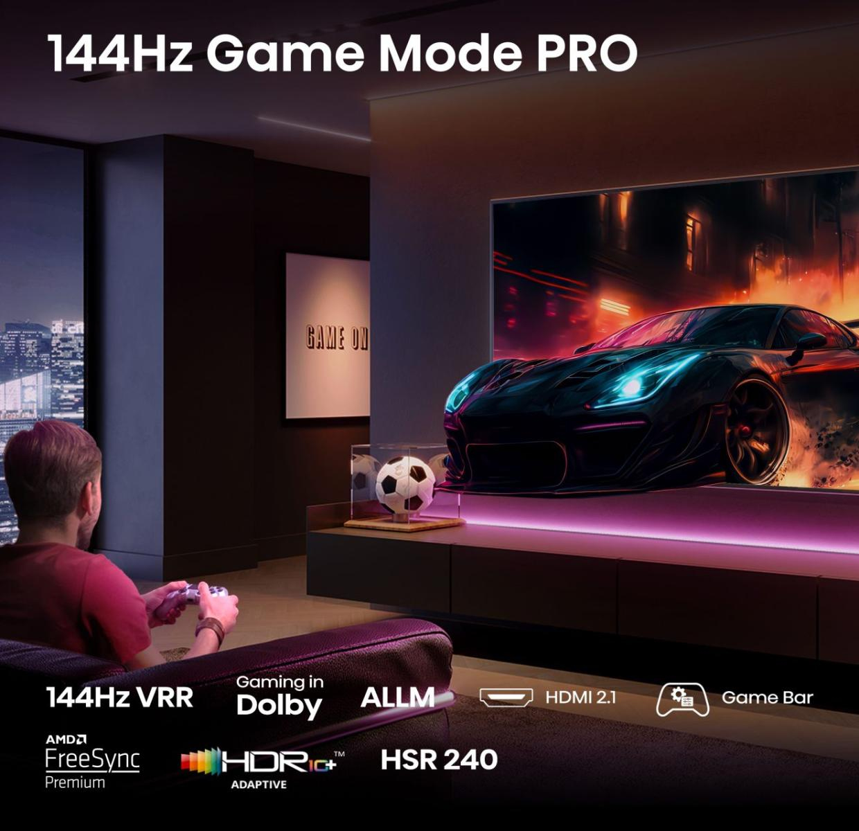Hisense 100E7Q PRO 2,54 m (100') 4K Ultra HD Smart TV Wifi Negro - Imagen 3