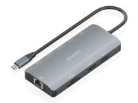 AISENS USB-C Dock 12 en 1, USB-C A 2xHDMI, 1xRJ45, 3xUSB-A, 1xUSB-C, 1xUSB-C PD, 1xSD, 1xMicro SD, Gris, 20cm