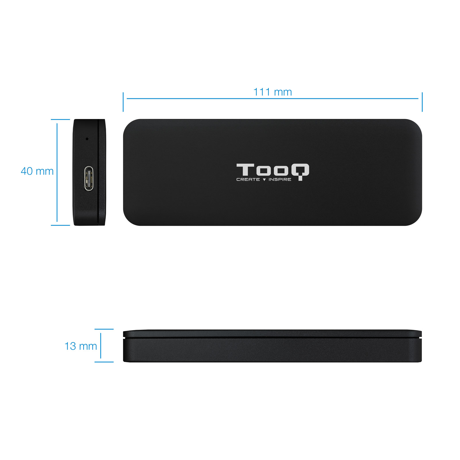 TooQ TQE-2280B caja para disco duro externo Caja externa para unidad de estado sólido (SSD) Negro M.2 - Imagen 3