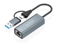 AISENS Conversor USB3.2 Gen1 USB-A+USB-C A Ethernet Gigabit 10/100/1000 Mbps, Gris, 15cm